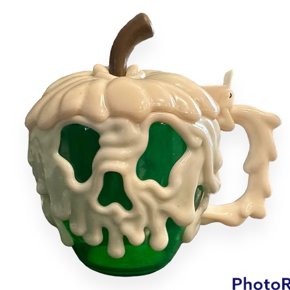 Disney Parks Green Poison Apple Mug Stein Snow White Glow in the Dark RARE